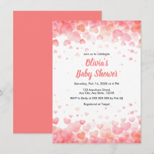 Roze en Rode Een Klein Schatje Baby Shower Kaart