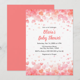 Roze en Rode Een Klein Schatje Baby Shower Kaart