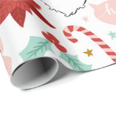 Roze en rode feestdag kerstinslag cadeaupapier (Rol Hoek)