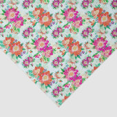 Roze en rode  Floral Pattern Tissuepapier (Detail)