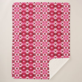 Roze en rode florale Sherpa Blanket Deken