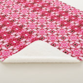 Roze en rode florale Sherpa Blanket Deken (3/4)