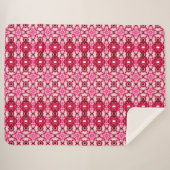 Roze en rode florale Sherpa Blanket Deken (Voorkant (horizontaal))