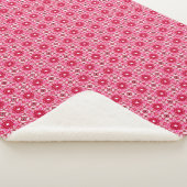 Roze en rode florale Sherpa Blanket Sherpa Deken (3/4)