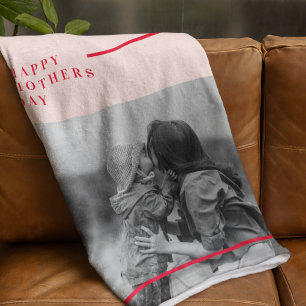 Roze en Rode Foto Moederdag Gift Fleece Deken