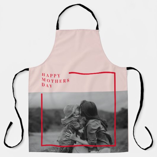 Roze en Rode Foto Moederdag Gift Schort (Voorkant)