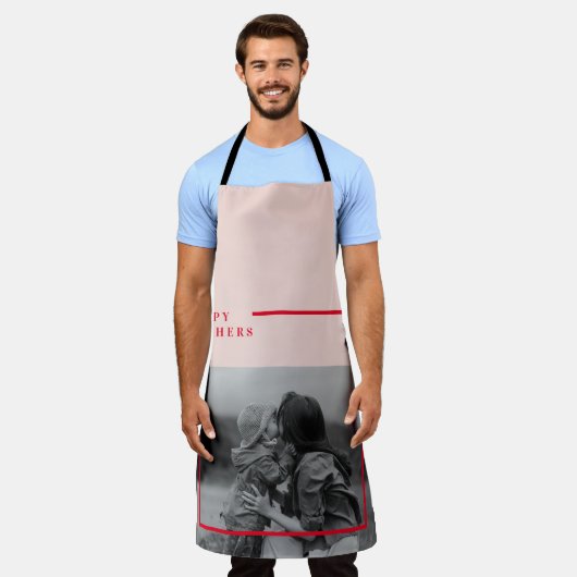 Roze en Rode Foto Moederdag Gift Schort (Gedragen)