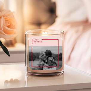 Roze en Rode Foto Moederdag Gift Vierkante Sticker