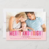 Roze en rode foto's van Merry en Helderheid Feestdagenkaart (Voorkant)