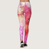Roze En Rode Galaxy Patroon Leggings (Achterkant)