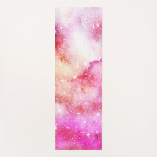 Roze En Rode Galaxy Patroon Yogamat (Voorkant)
