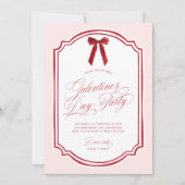 Roze en rode Galentine's Day-feest uitnodiging (Voorkant)