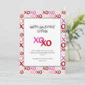 Roze en Rode Galentines XOXO Moderne Beste Vriendi Feestdagenkaart (Staand voorkant)