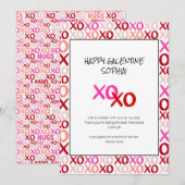 Roze en Rode Galentines XOXO Moderne Beste Vriendi Feestdagenkaart (Voorkant / Achterkant)