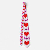  roze en rode, gekleurde harten Stropdas (Achterkant)