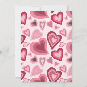 Roze en Rode Gelaagde Hartpatroon Kaart