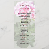Roze en Rode Geranium Trouwprogramma Programmakaart (Achterkant)