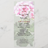 Roze en Rode Geranium Trouwprogramma Programmakaart (Voorkant)