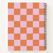 Roze en Rode Geruite Spiraal Notebook Notitieboek (Achterkant)
