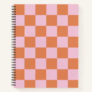 Roze en Rode Geruite Spiraal Notebook Notitieboek