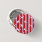 Roze en rode gestreepte eenhoorn ronde button 3,2 cm (Voorkant /achterkant)