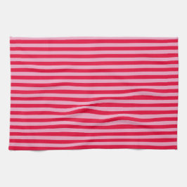 Roze en rode gestreepte keukenhanddoek