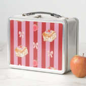 Roze en rode gestreepte ontwerpen met cakepatroon (In situ)