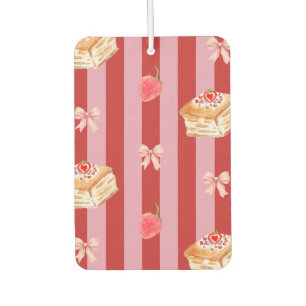 Roze en rode gestreepte ontwerpen met cakepatroon luchtverfrisser