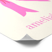 Roze en Rode Girly Coquette Bow Gepersonaliseerde  Poster (Hoek)