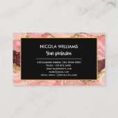 Roze en rode glitter marmer Agate Visitekaartje (Achterkant)