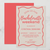 Roze en Rode Golf Bachelorette Weekend Itinerarium Kaart (Voorkant / Achterkant)