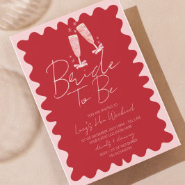 Roze en Rode Golf Bachelorette Weekend Kaart