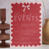 Roze en Rode Golf Bachelorette Weekend Kaart