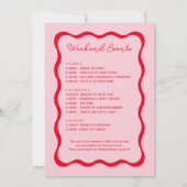 Roze en Rode Golf Bachelorette Weekend Kaart (Achterkant)