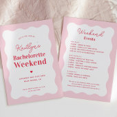 Roze en Rode Golfachtig Bachelorette Weekend Itine Kaart