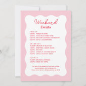 Roze en Rode Golfachtig Bachelorette Weekend Itine Kaart (Achterkant)