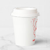 Roze en Rode Golfachtige Retro Rand Bruiloftsfeest Papieren Bekers (Rechts)