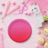 Roze en rode gradiënt papieren bordje (Feest)