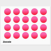 Roze en rode gradiënt ronde sticker (Vel)
