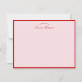 Roze en Rode grens Modern Stationery Note Kaart (Voorkant)