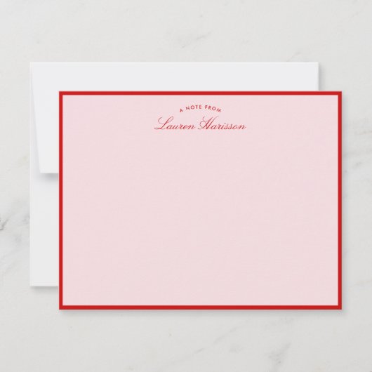 Roze en Rode grens Modern Stationery Note Kaart (Voorkant)