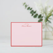 Roze en Rode grens Modern Stationery Note Kaart (Staand voorkant)