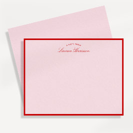 Roze en Rode grens Modern Stationery Note Kaart