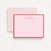 Roze en Rode grens Modern Stationery Note Kaart