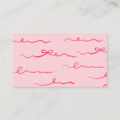 Roze en rode hand getekend golvend hoeveel kussen informatiekaartje (Achterkant)