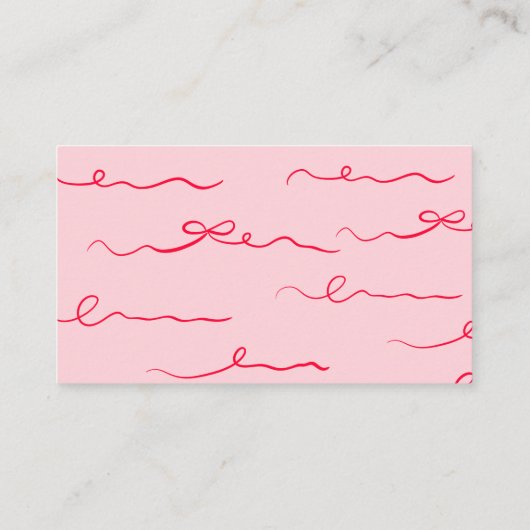 Roze en rode hand getekend golvend hoeveel kussen informatiekaartje (Achterkant)