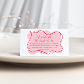 Roze en rode hand getrokken golvende recept voor d informatiekaartje