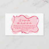 Roze en rode hand getrokken golvende recept voor d informatiekaartje (Voorkant)