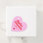 Roze en rode handschrift Retro Weddenschap Bedankt Bedankjes Labels (In situ)