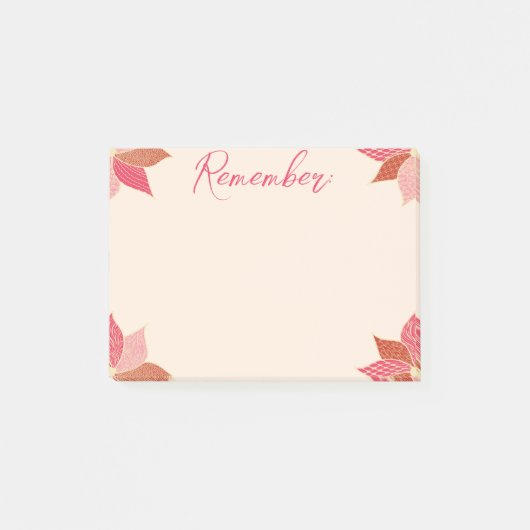 Roze en rode Happy Flower Post-it® Notes (Voorkant)